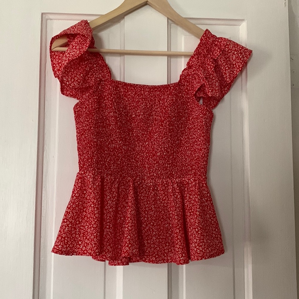 Red frilly tank